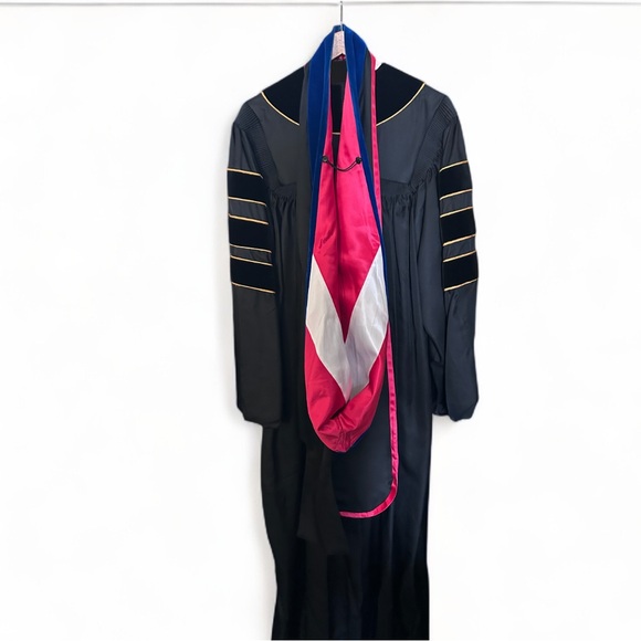 Speciality Regalia by JOSTENS- Black Academic Graduation Gown Gold Trim, Sash - Picture 6 of 16
